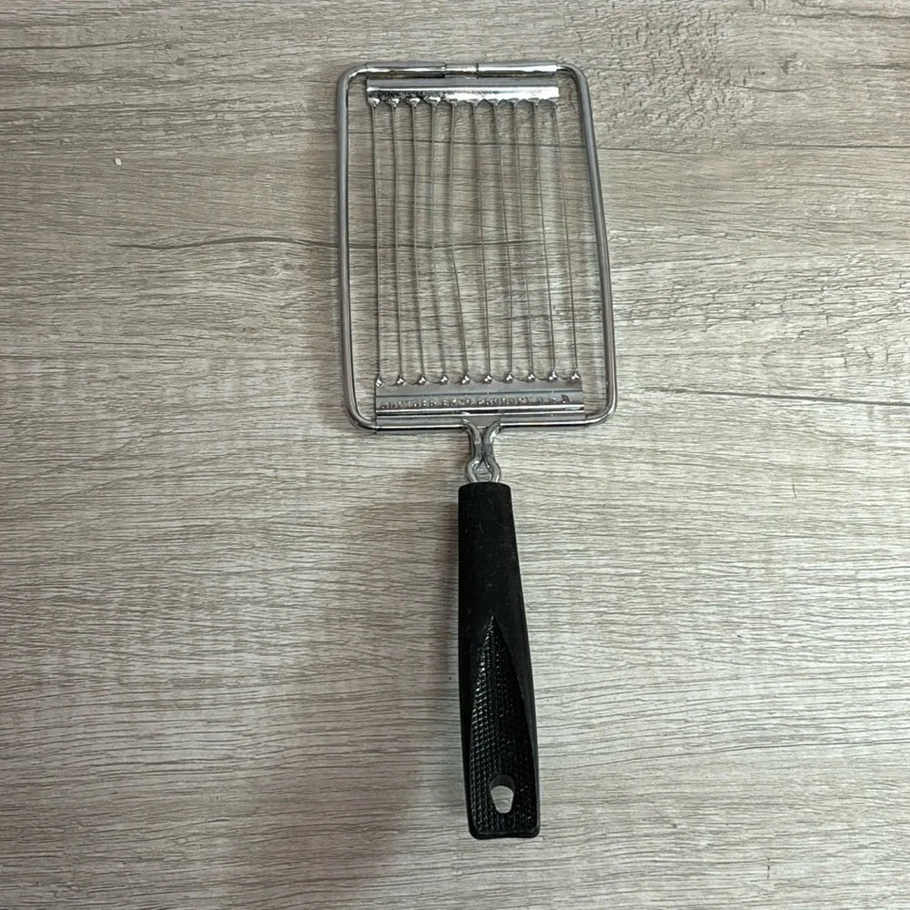 Vintage Another Ekco Product USA Tomato Slicer Stainless Steel Black Handle